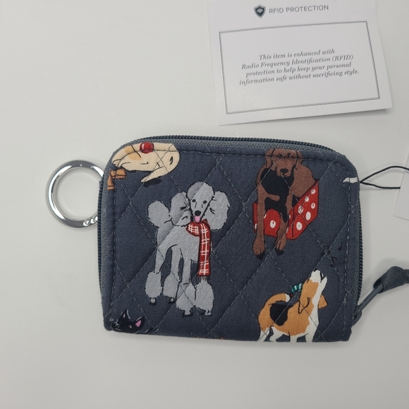 Vera Bradley Bags New Vera Bradley Christmas Holiday Dogs Rfid Petitie Zip Around Wallet